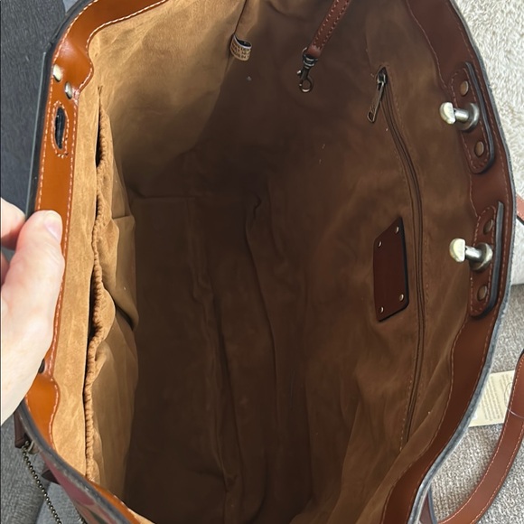 Patricia Nash Red and Orange Artistic leather Benvenuto Tote NWT - Picture 10 of 16